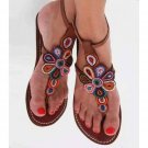 Genuine Leather Beaded Sandals