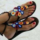 Genuine Leather Beaded Sandles