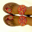 Elegant Genuine Leather Beaded Sandals