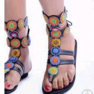 Elegant And Cute,comfortable And Durable Genuine Leather Beaded Sandals