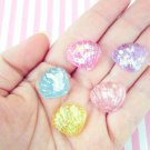 ssorted Pastel Iridescent foil Seashell Cabochons, Glitter Seashells jocad (5 Pieces)