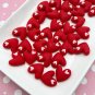 Red flat-backed Heart Cabs, Heart cabochons, Heart cab, Valentines Day Cabochon jocad (8 Pieces)