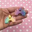 Pastel Kawaii Fairytale Princess Castle Cabochons, Flat-backe Resin Plastic, Cabs jocad (4 Pieces)