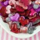 Assorted Color Glitter Resin Heart Cabochons, Cute Bling Cabs jocad (10 Pieces)