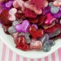 Assorted Color Glitter Resin Heart Cabochons, Cute Bling Cabs jocad (10 Pieces)