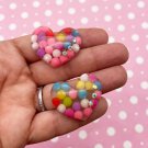 Multicolor Confetti Heart Cabochons, Cute Colorful Cabs jocad (4 Pieces)
