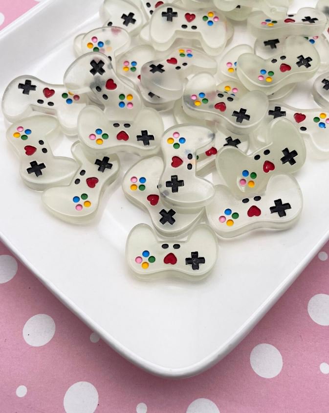 Glow In The Dark Video Game Controller Cabochons jocad (4 Pieces)