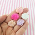 Assorted Pastel Glitter Seashell Cab Charms, Glitter Seashells jocad (10 Pieces)