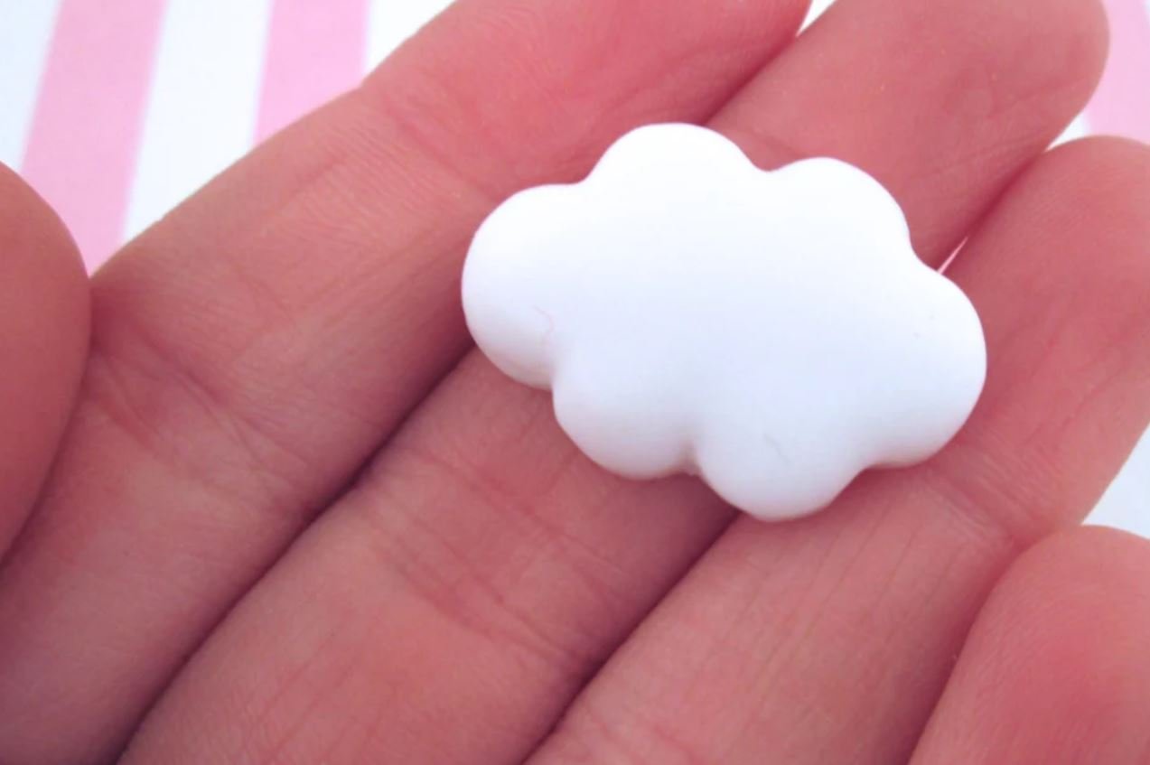 White Cloud Cabochons, Sweet Kawaii Cabs jocad (8 Pieces)