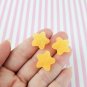 Pastel Orange Soft Resin Sugared Star, Gummy Candy, Jelly Decoden Fruit Sweets Cabs jocad (6 Pieces)
