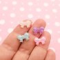Pastel Glittery Assorted Bow Cabochons, Flat backed Resin Bowknot Cabs, Glitter Bow jocad (8 Pieces)
