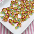 Glittery Rainbow Glitter Seashorse Cabs, Beach Themed Cabochons jocad (8 Pieces)