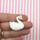 Miniature Resin White Swan Cabochons, Great for Jewelry, Swan Cabs jocad (6 Pieces)