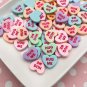 Hug Me Conversation Heart Resin Cabochons, Heart Cabochons, Resin Embellishments jocad (5 Pieces)