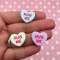 Hug Me Conversation Heart Resin Cabochons, Heart Cabochons, Resin Embellishments jocad (5 Pieces)