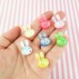 Glitter Resin Bunny Love Cabochons, Rabbit Cabs, Cute Bling Cabs jocad (8 Pieces)