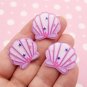 Pastel Purple Glitter Pastel Seashell Cabochons, Nautical, Shell Cabs, Ocean jocad (6 Pieces)