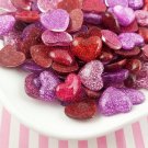 Assorted Color Glitter Resin Heart Cabochons, Pink Heart Cabochons, Cute Bling Cabs jocad (8 Pieces)