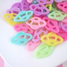 LIMITED COLOR Assorted Pastel UFO Spaceship Cabochons jocad (6  Pieces)