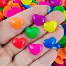 Neon Dayglow Resin Heart Cabochons, Valentines Day Cabs, Heart Cabs jcoad (20 Pieces)