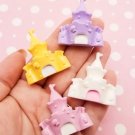 Pastel Kawaii Fairytale Princess Castle Cabochons, Flat-backed Cute Resin Plastic jocad (4 Pieces)