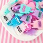 Glitter Resin Running Ugh Heart Cabochons jocad (3 Pieces)