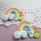 Polymer Clay Rainbow Cabochon jocad (2 Pieces)
