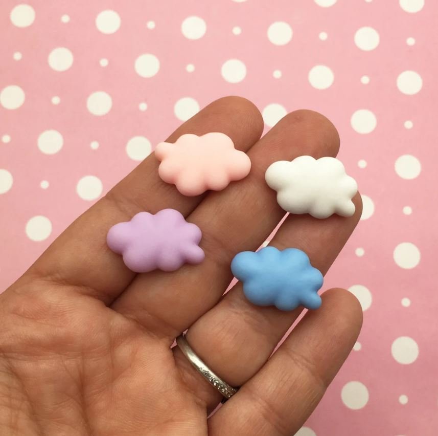 Assorted Cloud Cabochons, Sweet Kawaii Cabs jocad (12 Pieces)