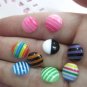 10mm Striped Circle Cabochons, Assorted Mix of Colors jocad (25 Pieces)