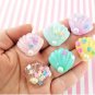 Assorted Pastel Seashell and Pearl Cabochons, Glittery Seashells jocad (5 Pieces)