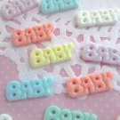 Matte Kawaii Words "Baby" Resin Cabochon, Decoden Cabs jocad (8 Pieces)