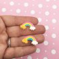 Rainbow Cloud Cookie ResinCabochons, Rainbow Cabs, Flat-backed Sweet Kawaii Cabs jocad (8 Pieces)