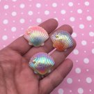 Iridescent Pearly Seashell Shell Cabochons, Ab Seashells jocad (5 Pieces)