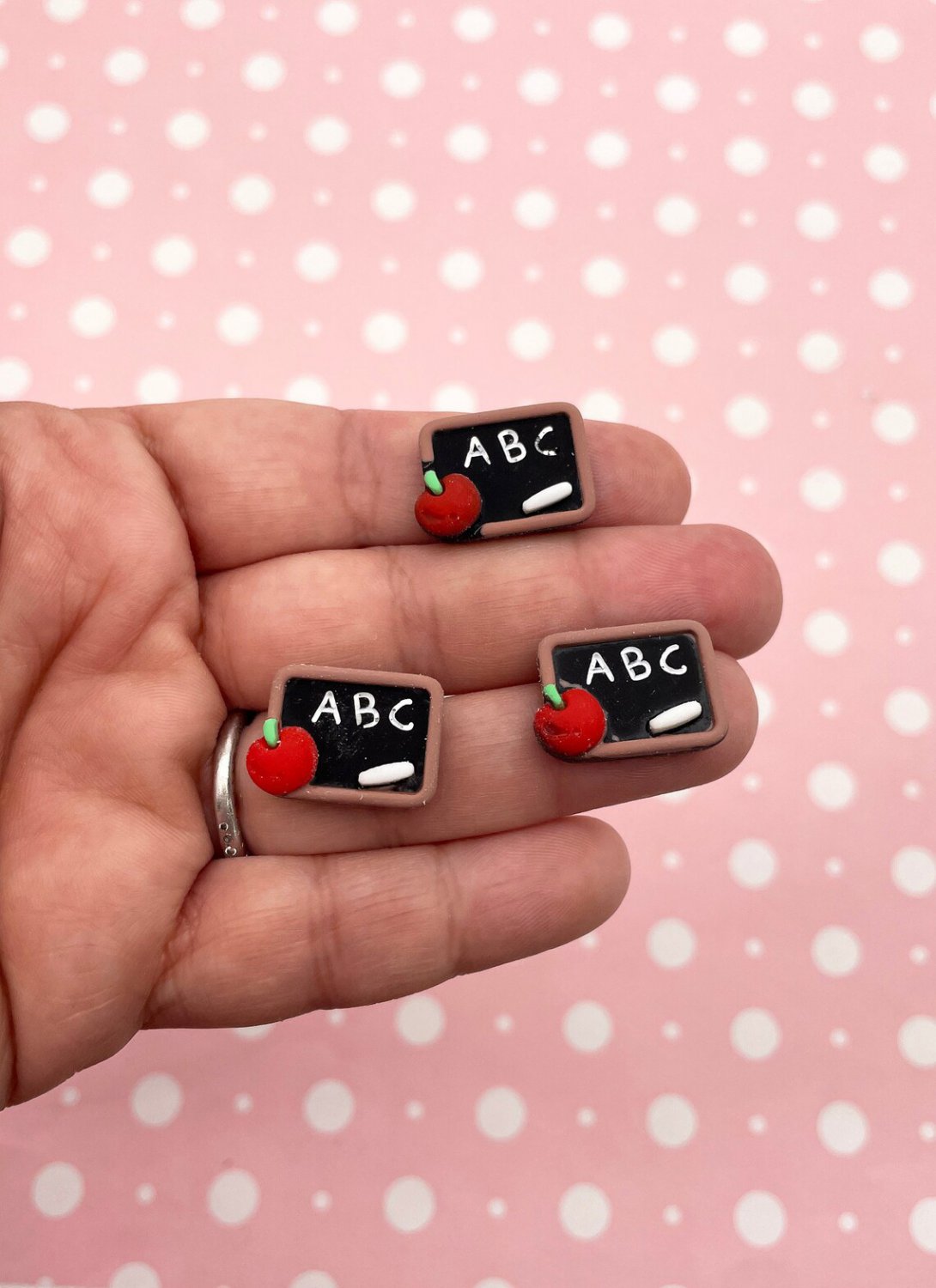 Chalkboard School Cabs, Grade School Cabochons jocad (8 Pieces)