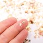 Tiny 5mm Gold Toned Metallic Snowflake Cabochons, Cute Kawaii Nail Snowflake Cabs jocad (50 Pieces)