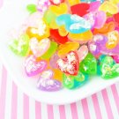 Assorted Color Iridescent Foil Resin Heart Cabochons, Cute Bling Cabochons jocad (8 Pieces)