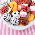 Assorted Sports Cabochons, Basketball, Baseball, Soccer, Football, Volleyball jocad (3 Pieces)