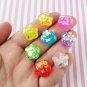Assorted Color Iridescent Foil Resin Flower Cabochons, Cute Bling Cabs jocad (8 Pieces)