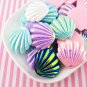 Big B Grade Oil Slick Black Iridescent Seashell Cabochons, AB Seashells jocad (3 Pieces)