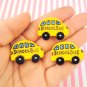 Bright Yellow Resin School Bus Cabochons jocad (4 Pieces)