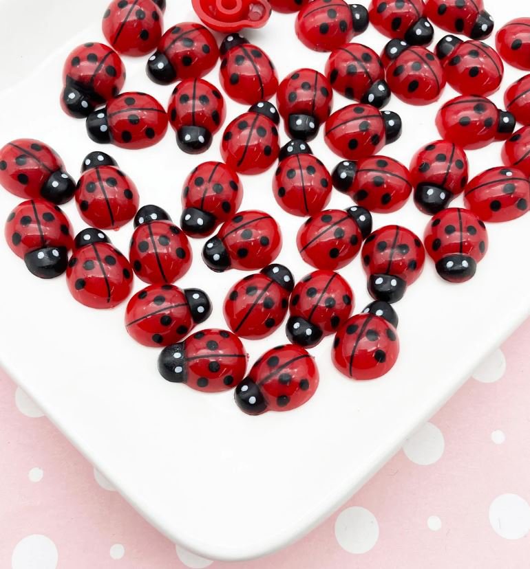 Cute Domed 14x19mm Ladybug Cabochons, Perfect for Spring jocad (6 Pieces)