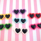 Assorted Heart Sunglasses Cabochons, Cute Flatback Cabs jocad (6 Pieces)