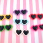 Assorted Heart Sunglasses Cabochons, Cute Flatback Cabs jocad (6 Pieces)