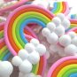 Large Polymer Clay Rainbow Cabochons, Cute Decoden Cabs jocad (2 Pieces)