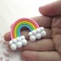 Large Polymer Clay Rainbow Cabochons, Cute Decoden Cabs jocad (2 Pieces)