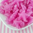 Glow In The Dark Magenta Pink Seashell Cabochons, Beach Themed Cabochons jocad (6 Pieces)