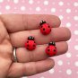 Cute Matte Ladybug Cabochons, Perfect for Spring jocad (6 Pieces)