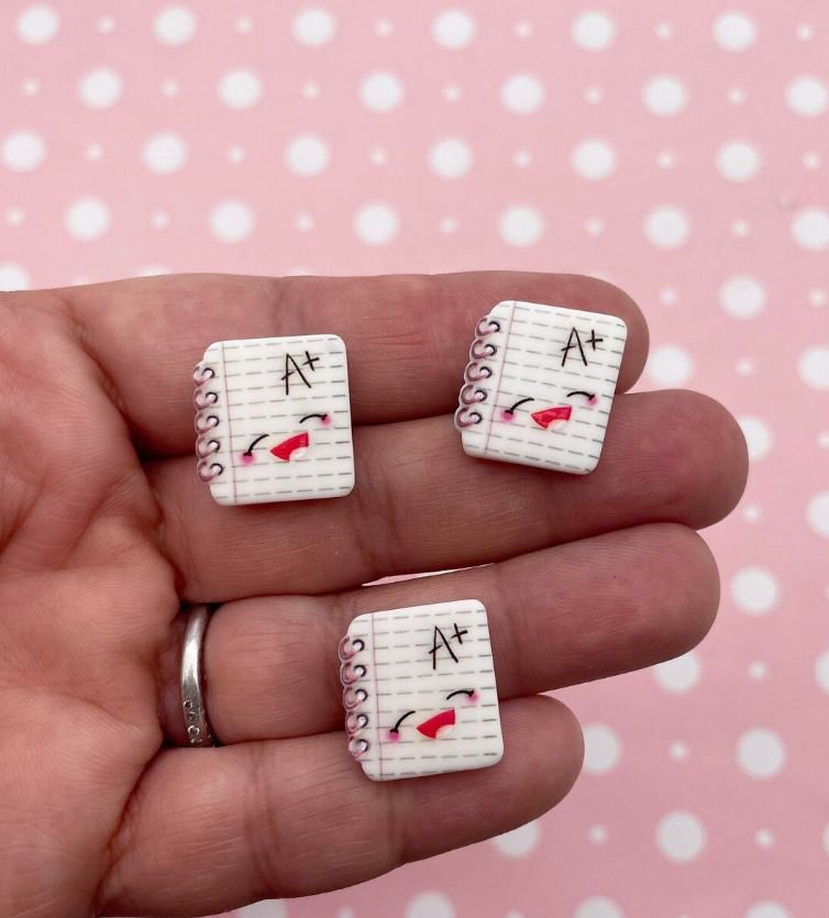 Miniature Resin Notebook, Planner, Journal Cabochons, Slime Cabs jocad (8 Pieces)