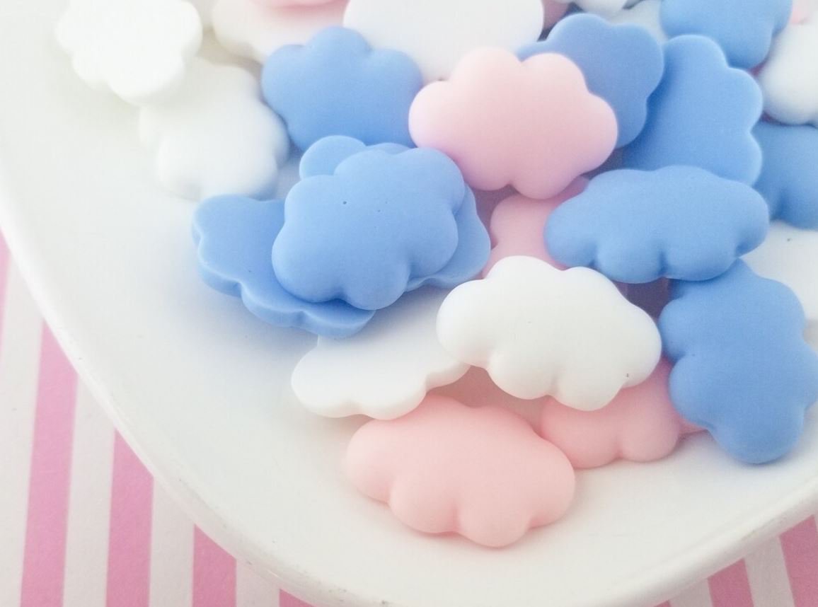 Assorted Cloud Cabochons, Sweet Kawaii Cabs jocad (9 Pieces)