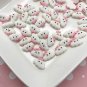 Smiling White Kawaii Cloud Cabochons, Flat-backed Sweet Small Matte Cabs jocad (6 Pieces)